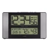 Wall Clocks La Crosse Technology 11 In. X 7 In. Atomic Digital Clock With Temperature And Humidity In Aluminum Finish