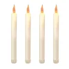 Flameless Candles LUMABASE Flameless 9.25 In. Off White With Amber Glow Plastic Tapered Candles (4 Count) -Globe Sales amber lumabase flameless candles 81304 64 1000
