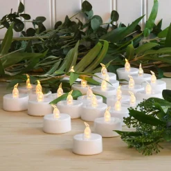 Flameless Candles LUMABASE Battery Operated Amber LED Tea Lights – Value Pack (24-Count) -Globe Sales amber lumabase flameless candles 84824 1f 1000