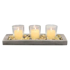 Candle Holders Stonebriar Collection 5 In. D Votive Candle Holder Set With Tray -Globe Sales beige cream stonebriar collection candle holders br 5046a 31 1000