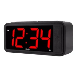 Table Clocks Equity By La Crosse Red 1.8 In. LED Quick Set Electric Alarm Table Clock With HI/LO Dimmer -Globe Sales black equity by la crosse table clocks 75905 1f 1000