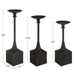Candle Holders Kate And Laurel Bedrick Black Wood Candle Holder (Set Of 3) -Globe Sales black kate and laurel candle holders 214457 4f 1000