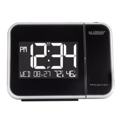 Table Clocks La Crosse Technology 5.95 In. W X 4.50 In. H Projection Alarm Clock With Indoor Temperature