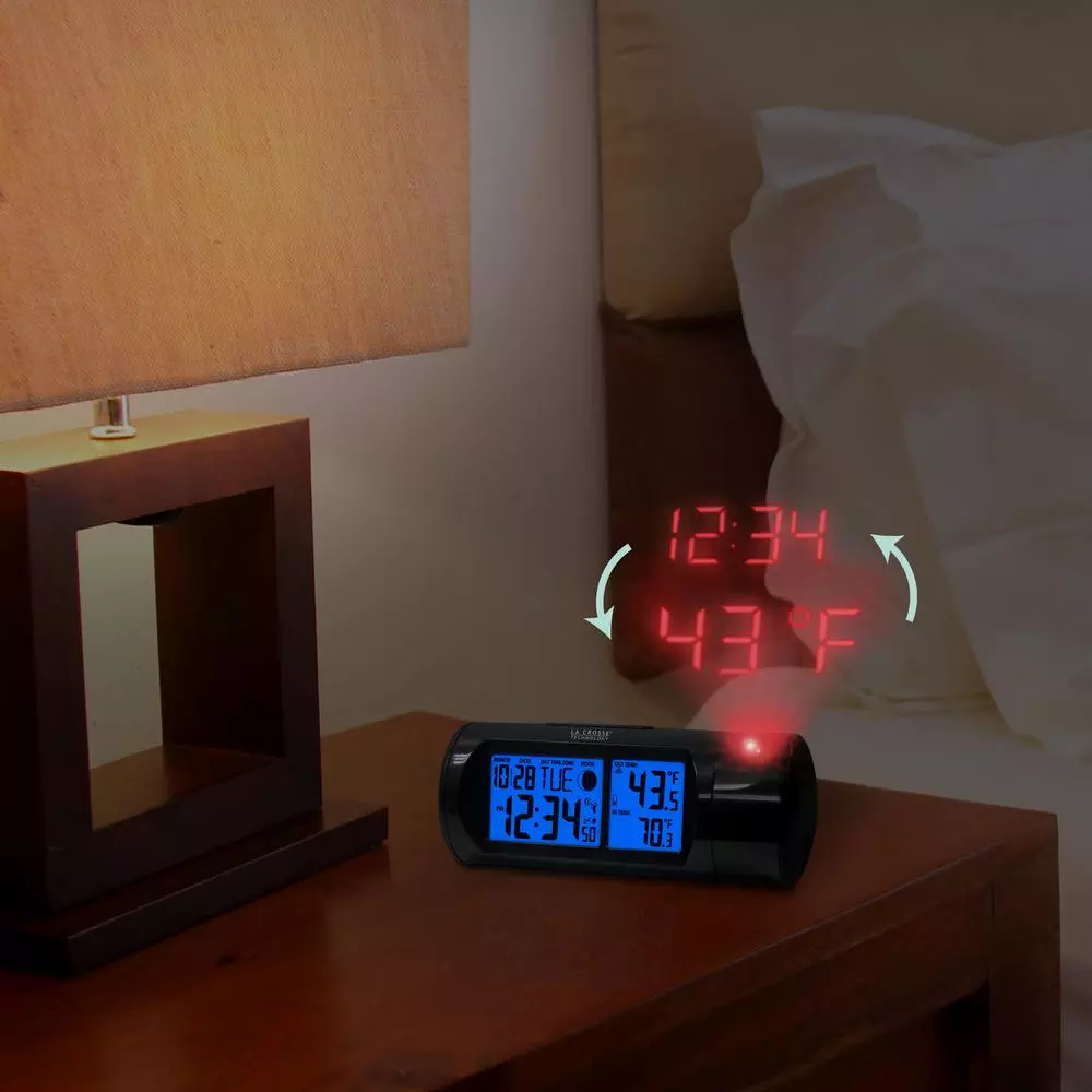 Table Clocks La Crosse Technology WWVB Round LCD Projection Alarm Clock With Out Temperature 8 Table Clocks La Crosse Technology WWVB Round LCD Projection Alarm Clock With Out Temperature - Image 6