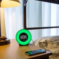 Table Clocks La Crosse Technology Color Mood Light Alarm Clock With Nature Sounds -Globe Sales black la crosse technology table clocks c85135 31 1000