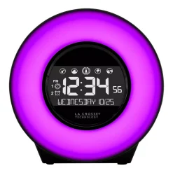 Table Clocks La Crosse Technology Color Mood Light Alarm Clock With Nature Sounds -Globe Sales black la crosse technology table clocks c85135 4f 1000