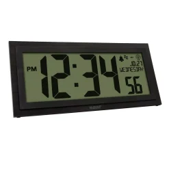Wall Clocks La Crosse Technology 15 In. Extra-Large Textured Atomic Digital Clock -Globe Sales black la crosse technology wall clocks 515 1419 int 44 1000