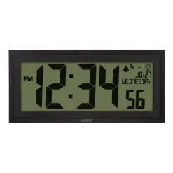 Wall Clocks La Crosse Technology 15 In. Extra-Large Textured Atomic Digital Clock
