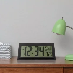 Wall Clocks La Crosse Technology 15 In. Extra-Large Textured Atomic Digital Clock -Globe Sales black la crosse technology wall clocks 515 1419 int 76 1000