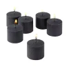 Light In The Dark 10 Hour Black Unscented Votive Candles (Set Of 12) -Globe Sales black light in the dark candles litd v1012 black 64 1000
