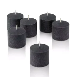 Light In The Dark 10 Hour Black Unscented Votive Candles (Set Of 12) -Globe Sales black light in the dark candles litd v1012 black c3 1000