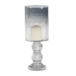 Candle Holders LITTON LANE 16 In. Smoked Black Cylindrical Glass Baluster Candle Holder -Globe Sales black litton lane candle holders 24682 c3 1000