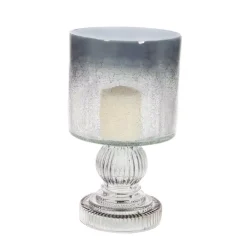 Candle Holders LITTON LANE 10 In. Smoked Black Hurricane Glass Baluster Candle Holder -Globe Sales black litton lane candle holders 24683 c3 1000