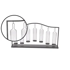 Candle Holders LITTON LANE 19 In. Metallic Black Iron And Clear Glass 7-Votive Candle Holder -Globe Sales black litton lane candle holders 95462 4f 1000