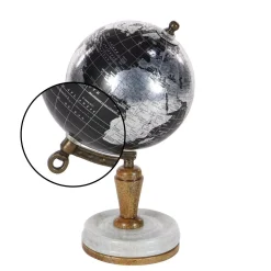Globes LITTON LANE 10 In. X 5 In. Modern Decorative Globe In Black And Silver -Globe Sales black litton lane globes 94476 4f 1000