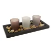 Candle Holders LUMABASE Pebble Candle Tray With 3 Glass Votives 1 Candle Holders LUMABASE Pebble Candle Tray With 3 Glass Votives -Globe Sales black lumabase candle holders 99401 64 1000