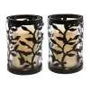 Flameless Candles LUMABASE 6.5 In. Vine Metal And Glass Candle Holder With LED Candle (Set Of 2) -Globe Sales black lumabase flameless candles 93002 64 1000