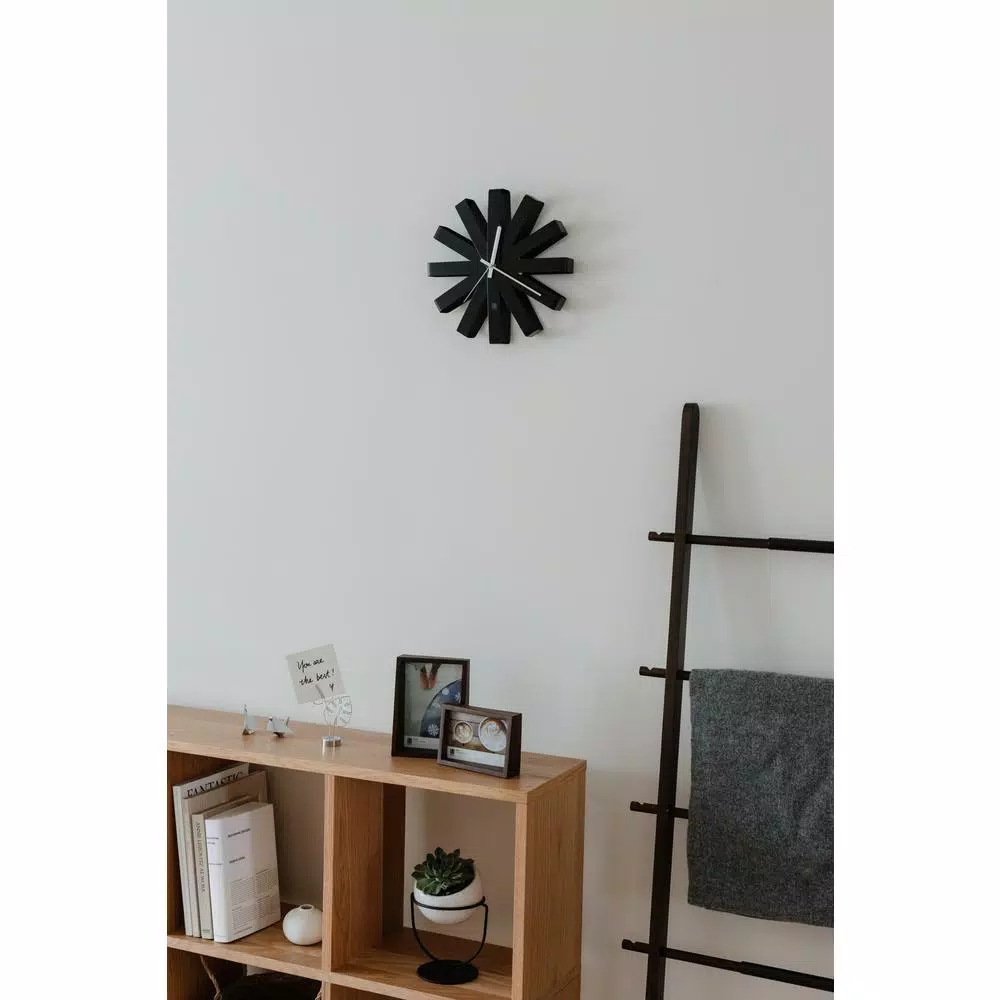 Wall Clocks Umbra Ribbon 12 In. Black Wall Clock 6 Wall Clocks Umbra Ribbon 12 In. Black Wall Clock - Image 4