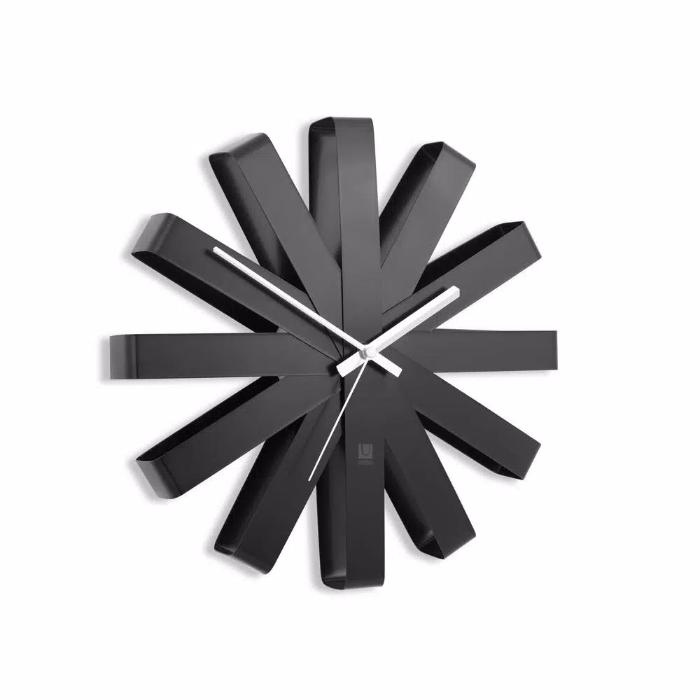 Wall Clocks Umbra Ribbon 12 In. Black Wall Clock 3 Wall Clocks Umbra Ribbon 12 In. Black Wall Clock