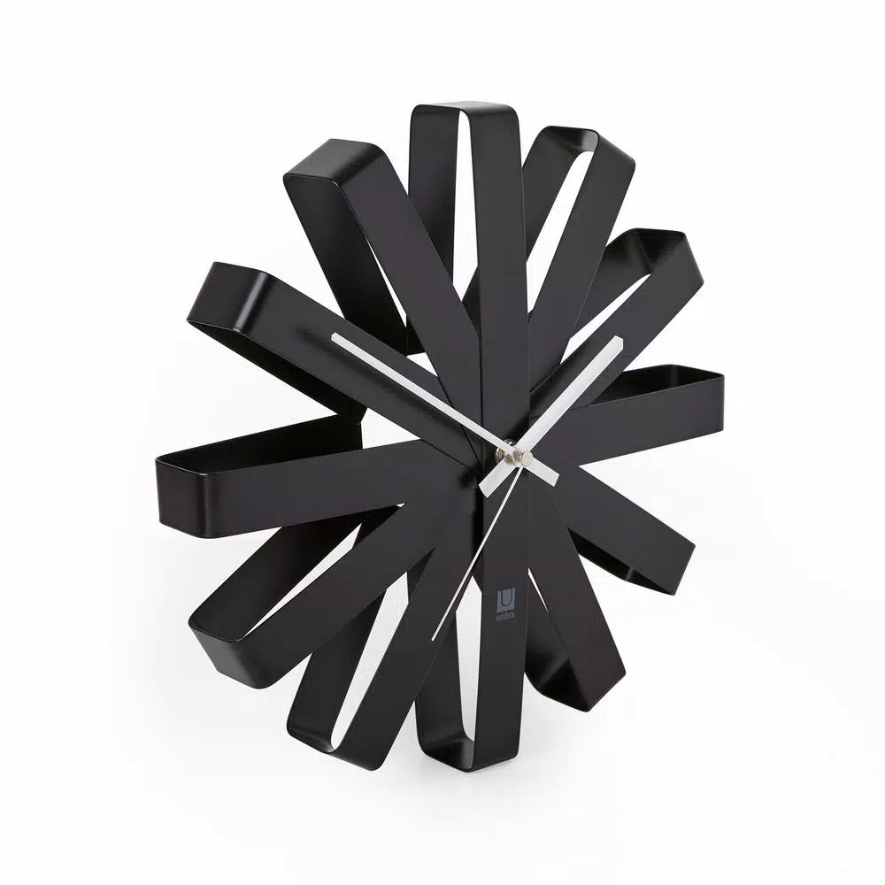 Wall Clocks Umbra Ribbon 12 In. Black Wall Clock 4 Wall Clocks Umbra Ribbon 12 In. Black Wall Clock - Image 2