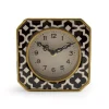 Table Clocks Zentique Black And White Pattern With Gold Trimmed Rounded Square Table Clock