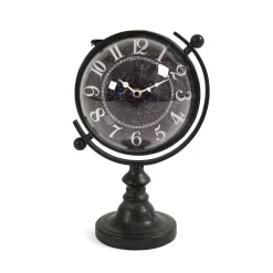 Table Clocks Zentique Constellation Designed Rotating Globe Shaped Table Clock