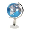 Globes LITTON LANE 15 In. X 8 In. Modern Decorative Globe In Blue And Silver -Globe Sales blue litton lane globes 94490 64 1000