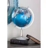 Globes LITTON LANE 20 In. X 13 In. Modern Decorative Globe In Blue And Silver -Globe Sales blue litton lane globes 94513 64 1000