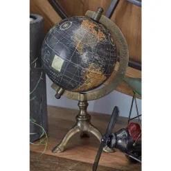 Globes LITTON LANE 12 In. Vintage Globe Bronze Tripod
