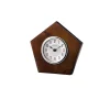 Table Clocks Bulova 6 In. H X 6.5 In. W Gloss Brown Cherry Table Clock With Solid Hardwood Case -Globe Sales brown bulova table clocks b1701 64 1000