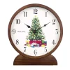 Table Clocks Bulova Holiday Sounds Hardwood Case Table Clock