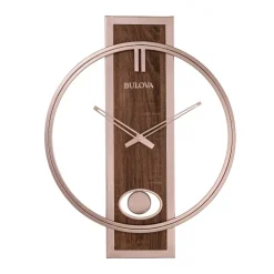 Wall Clocks Bulova Contemporary 24 In. X 19 In. Wall Clock With Slow Swing Pendulum