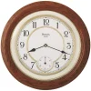 Wall Clocks Bulova 14 In. Solid Oak Wall Clock
