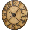 Wall Clocks Bulova 29 In. H X 29 In. W Round Gallery Wall Clock In Knotty Pine Veneer -Globe Sales brown bulova wall clocks c4814 64 1000