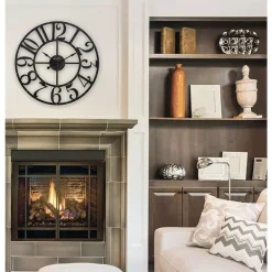Wall Clocks Bulova 45 In. H X 45 In. W Round Wall Clock -Globe Sales brown bulova wall clocks c4821 4f 1000