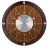 Wall Clocks Bulova 30 In. H X 30 In. W Zebrawood Veneer Outer Case Round Wall Clock