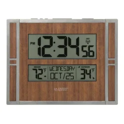 Wall Clocks La Crosse Technology Atomic Digital Wall Clock With Indoor & Outdoor Temperature