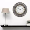 Wall Clocks La Crosse Technology 16 In. Antiqued Brown Lattice Round Analog Wall Clock
