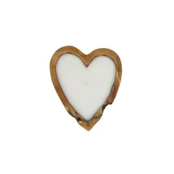 Candles LITTON LANE Large Heart-Shaped Unscented White Wax Candle -Globe Sales brown litton lane candles 38968 4f 1000
