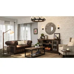 Table Clocks Stonebriar Collection 14 In. X 10 In. Metal And Glass Square Rustic Tabletop Clock -Globe Sales brown stonebriar collection table clocks sb 5167a 66 1000