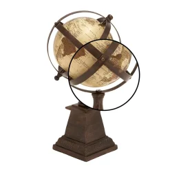 Globes LITTON LANE Nautical Decorative Globe With Axis-Banded Frame Sphere -Globe Sales browns tans litton lane globes 28343 4f 1000