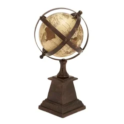 Globes LITTON LANE Nautical Decorative Globe With Axis-Banded Frame Sphere -Globe Sales browns tans litton lane globes 28343 c3 1000