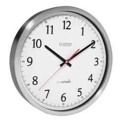 Wall Clocks La Crosse Technology UltrAtomic 14 In. Round Atomic Analog Wall Clock In Silver -Globe Sales chrome la crosse technology wall clocks 404 1235ua ss 1f 1000