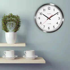 Wall Clocks La Crosse Technology UltrAtomic 14 In. Round Atomic Analog Wall Clock In Silver