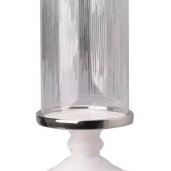 Candle Holders Benjara Admirably Modern Pedestal Candle Holder -Globe Sales clear and silver benjara candle holders bm148650 4f 1000