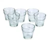 Light In The Dark Clear Glass Flower Pot Votive Candle Holders (Set Of 72) -Globe Sales clear light in the dark candle holders litd vcg 72 flrpot 64 1000