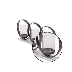 Candle Holders LITTON LANE Glass, Aluminum And Marble 3-Light Candle Holder -Globe Sales clear litton lane candle holders 38041 4f 1000