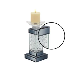 Candle Holders LITTON LANE Glass-Encased Crystal Bubble Candle Holder -Globe Sales clear litton lane candle holders 79281 4f 1000