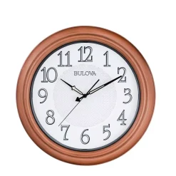 Wall Clocks Bulova 18 In. H X 18 In. W Aged Copper Round Wall Clock