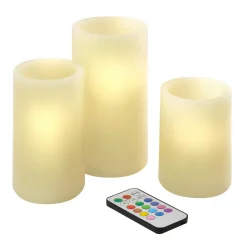 Flameless Candles LUMABASE Round Flameless Candle Set (Set Of 3)